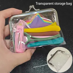 1pc/3pcs Clear Plastic Coin Purse Organizer Set with Lock – Keep Your Valuables Safe & Stylish Travel Essentials