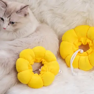 Cat Small Dog Recovery Collar, Cute Sunflower Neck Cone After Surgery, Adjustable Pet E Collar, Wound Healing Protective Cone Surgery Recovery Elizabethan Collars for Small Pets