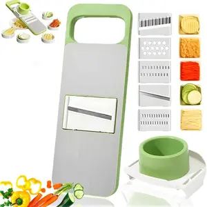 7pcs of Stainless Steel Accessories One-click Switching Slicing/shredding/grating, Potatoes/carrots/cucumbers Are Easily Handled, and You Can Produce Even Dishes Without Practicing Knives
