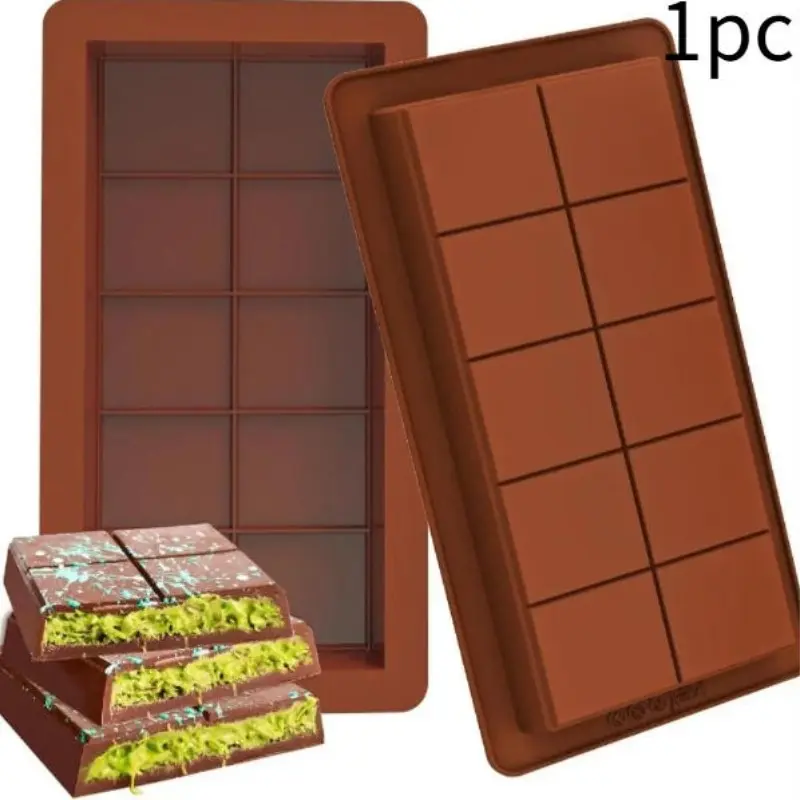 Silicone Chocolate Bar Mold, Large & Thick Chocolate Candy Bar Mold, Baking Mold for Home Kitchen, Silicone Molds for Baking, Reusable Chocolate Mold