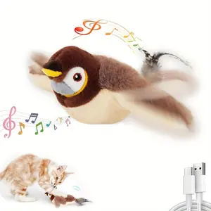 Interactive Flying Bird Cat Toy, Chirping Bird Design with Flapping Wings, Perfect for Engaging Adult Cats & Small Dogs