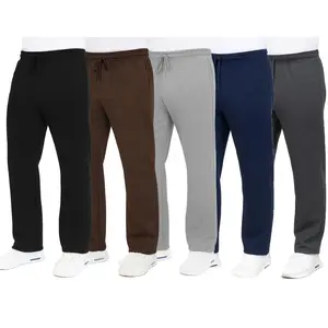 3-Pack Men's Classic Heavyweight Fleece Sweatpants with Open Bottom (S-3XL)