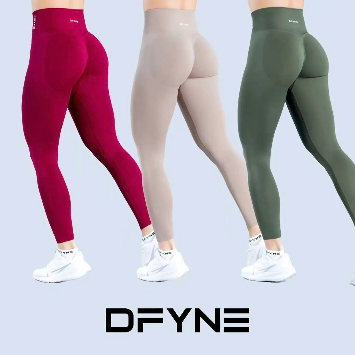 2026 DFYN~ New Model DFYNE Dynamic Leggings for Women, Seamless Yoga Pants, Ribbed Low-Waist Fitness Leggings, High-Stretch Workout Tights