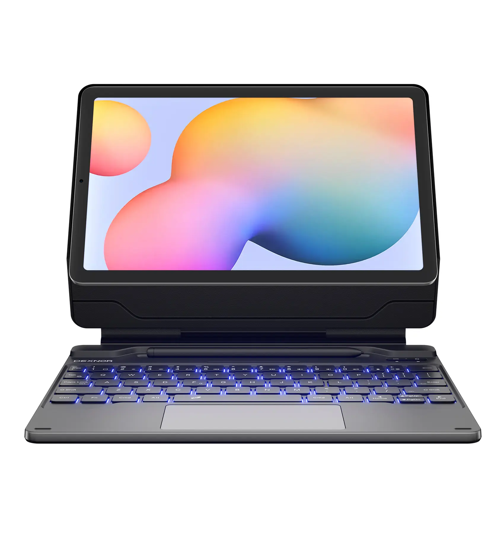 Dexnor for Samsung Galaxy Tab S6 Lite 10.4 Inch Case with Keyboard | Magnetic Floating Cantilever Stand, Multi-Touch Trackpad, 7-Color Backlit, S Pen Holder, for Tab S6 Lite 2024/2022/2020