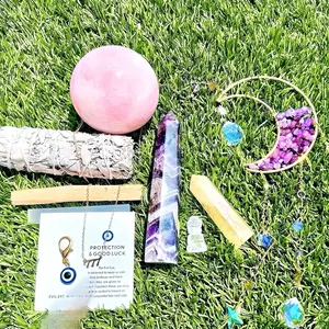 Ultimate Manifestation-=%2=-=%2= Bundle with xl amethyst tower X-Large rose quartz sphere citrine tower and manifestation guide clear-=%2=-=%2=-=%2= bracelet=%2=