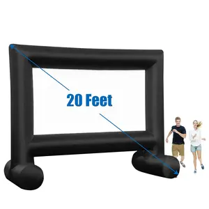 20FT Inflatable Projector Screen Projection Outdoor Home Theater W/ Blower Durable Portable Audio