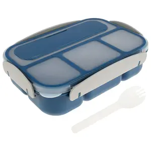 Bento Box 1300ML 4 Compartments Bento Box Sealed Leak-proof Meal Box Portable Food Container for Home Office School Camping