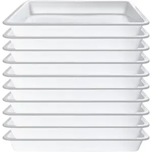 10PCS Plastic Art Trays,White Activity Crafts Tray,Organizer Trays,Serving Tray for Home,School,Kids,DIY Projects,Painting,Beads