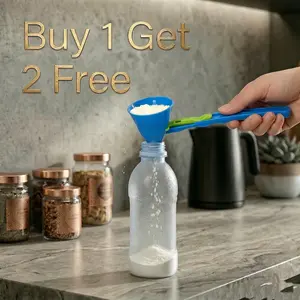[Buy 1 Get 2 Free]  Multi Purpose Reusable Spoon&Funnel&Scoop,High Quality Funnel for Pre Workout Creatine Powder Formula,Coffee Scoop & Funnel for Reusable K Cup Refillable Coffee Pods，Scoop with Funnel for Ground Coffee, Protein Powder, Tea