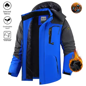Warm Men's Winter Ski Jacket - Fleece Lined Waterproof Windproof Hooded Insulated Outdoor Sports Coat for Skiing Hiking Camping Fishing Climbing Travel Snowboarding Medium Size