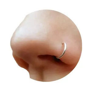 Fake Clip On Nose Ring 20g - Tiny Faux Piercing Hoop - No Piercing Needed (925 Sterling Silver)