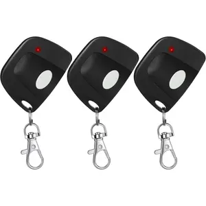 3-Count Portable Gate Opener Remote with RF Technology, 300MHz 10-Dip Switch, Encryption Design, Rolling Code Tech, Compatible with Multicode 3089/3060/3070 for Garage Property Access, Wide Range, Instructions Included (Black, White)