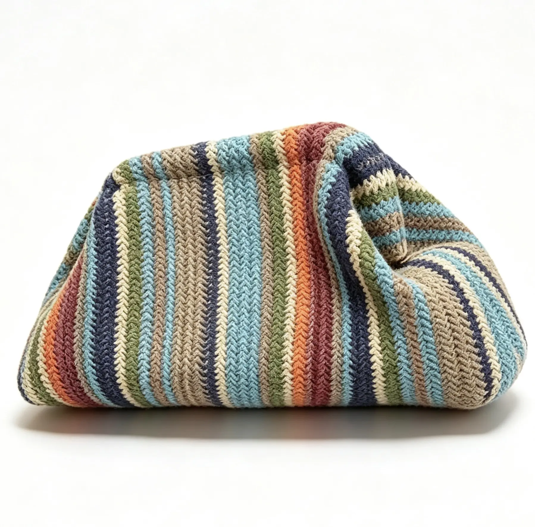 Elegant and soft retro practical texture striped cloud bag, fresh artistic style, niche design, fashionable polka dot handbag, woven grass color suitable for beach vacations, daily commuting, and friend gatherings