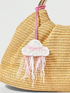 Jellyfish Faux Pearl Rhinestone Bag Charm, Handmade Beaded Keychain Decor, All Season Fashion Accessory for Bags & Keys