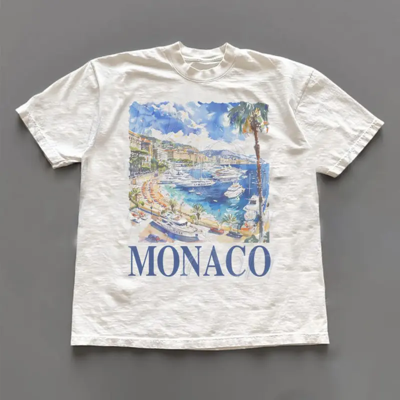 Vintage Monaco Italy Graphic T Shirt, Unisex Retro Summer Shirt, Nostalgia Monaco Tee, Vintage Style Cotton Tee, Sail Shirts