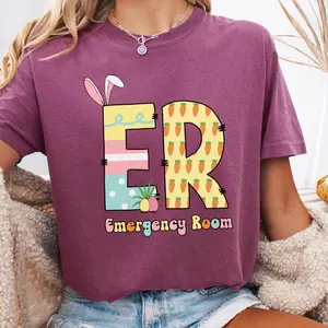 Comfort colors Emergency Nurse Easter Shirt Er Easter Bunny Shirt Nurse Tee Emergency Nurse Gift Cute Emt Shirt Spring Er Graphic T-shirt R287CF EaEaster