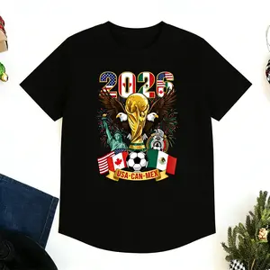 2026 World Cup Soccer Tee 🇺 🇸 🇨 🇦 🇲 🇽   USA Canada Mexico Fan Shirt, Unisex Streetwear Sports Top for Youth & Adults