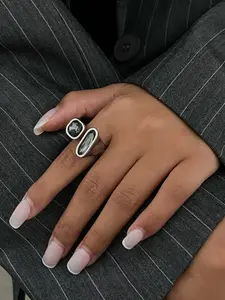 Vintage Fashion Geometric Irregular Diamond Open Ring, Simple Casual Daily Party Jewelry Gift for Women