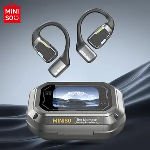 MINISO M98 Support 134 Language with Traslate APP Translator Earbuds Real-time Translation  Full Color Display Touch Translation Earbuds Real Time for iPhone and Android Headphones Translating  for Travel Business game