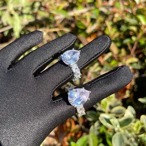 [ICE HUE]18K Gold Vacuum Plated Copper with 5A+ Sri Lanka Droplet-shaped Zircon Ring Miami Italy Mexico & Micro Inspired for Women & Men Luxury Jewelry,Daily Wear,Casual Fashion,Gift Idea,,Classic,Hip Hop,Simple,Sporty Style