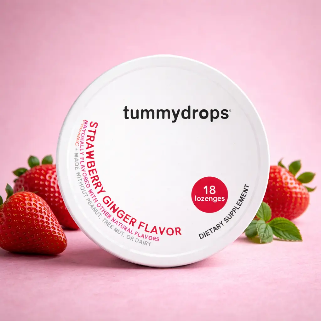 Tummydrops Organic Strawberry Ginger Digestive Wellness Supplement, 18-Count
