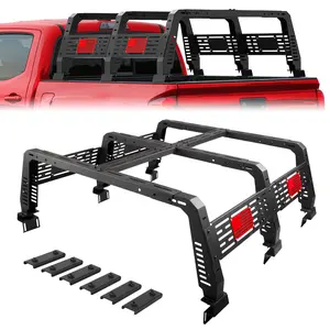 Longsun Truck Bed Rack for for Full-Size Trucks Overland Bed Racks Truck Cargo Carrier Compatible with 2002-2025 Dodge Ram 1500, 2014-2025 Chevy Silverado 1500, 2015-2025 Ford F150, 2007-2015 Toyota Tundra, Bolt-On Rack, High-Strength Steel