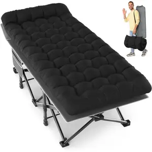 XXL 32 Inch Extra Wide Folding Camping Cot for Adults, 900LBS Support Portable Sleeping Cot with Mattress Pillow Carry Bag, for Outdoor Office Nap Beach Travel RV