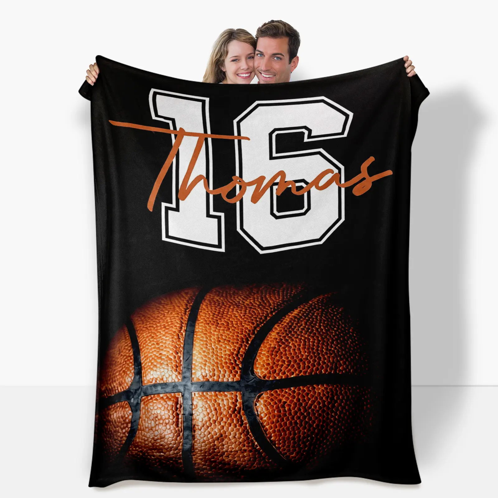Personalized Basketball Blanket - Soft Flannel Fleece Figure Print/Letter Print Throw Shawl, Warm Durable Sports-Use Bedding, Unique Gift for Basketball-Loving Boys, Figure Print Blanket, Flannel Fleece Blankets