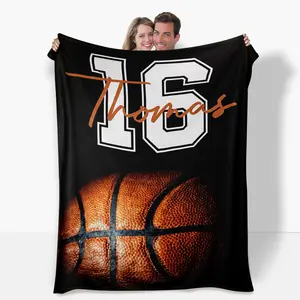 Personalized customization basketball blanket, soft shawl, warm and durable design for sports use. A gift for boys who love basketball. A unique gift for children who are passionate about sports.