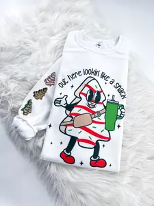 Out here Looking like a Snack Retro Christmas Tree Cake Sweatshirt or Hoodie
