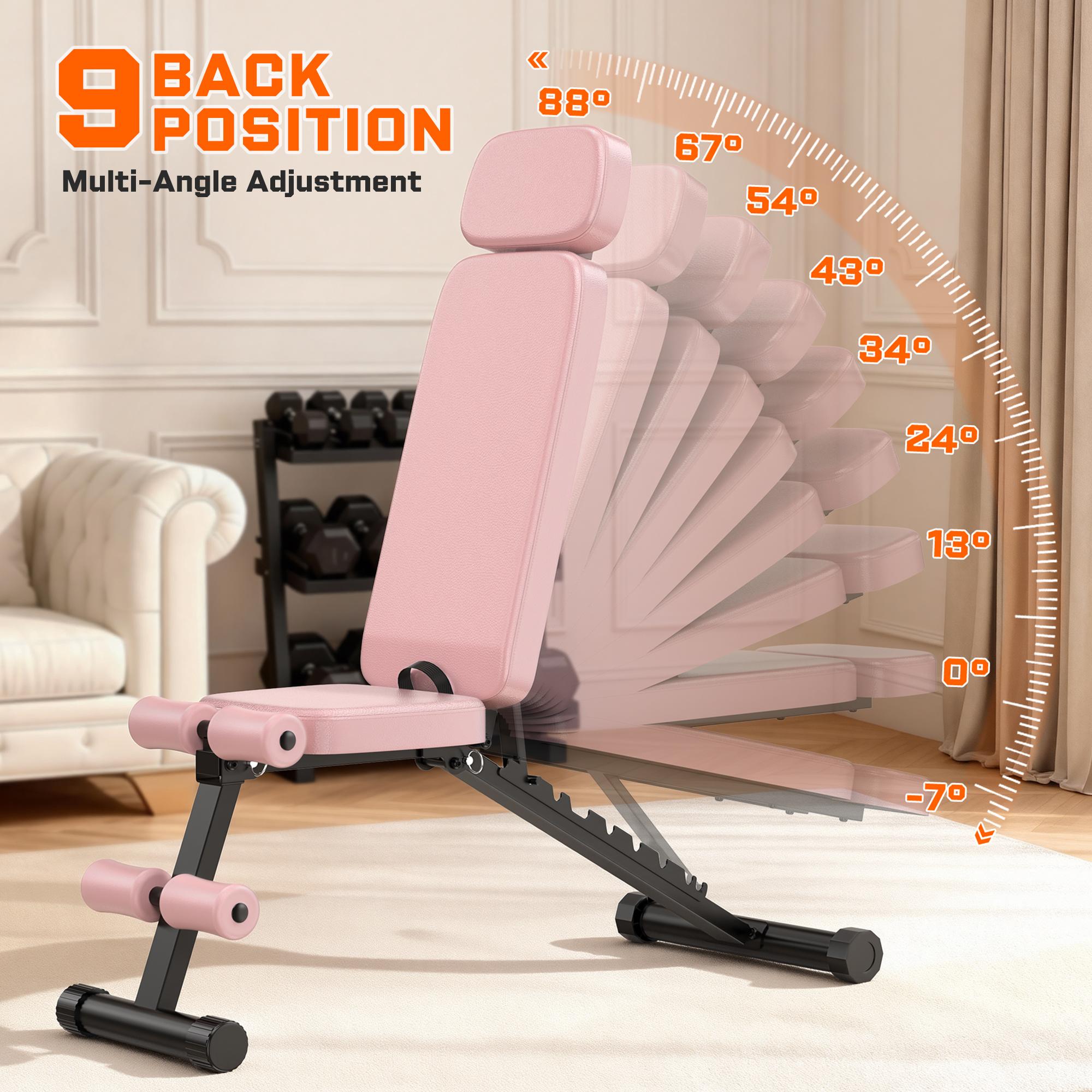 Bearbro 9 Positions Adjustable Weight Bench Foldable Workout Bench Olympic Weight Bench for Home Gym Full Body Strength Training Support up to 800lbs Sturdy Steel Construction with 1.8 Inch Cushions,BlackFriday Bearbro 9 Positions Adjustable Weight Bench Foldable Workout Bench Olympic Weight Bench for Home Gym Full Body Strength Training Support up to 800lbs Sturdy Steel Construction with 1.8 Inch Cushions,BlackFriday