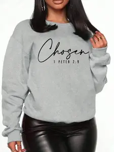 Letter Graphic Drop Shoulder Sweatshirt,Long Sleeve Tops For Women,Back To School Pullover Fall Outfit