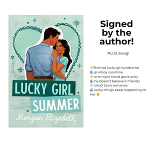 Lucky Girl Summer Signed Paperback - Spicy summer romance novel, grumpy sunshine, workplace romance