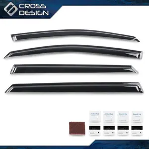 CROSSDESIGN Fits Subaru Outback 2020-2025 Tape-On Side Window Visor Deflectors Rain Guards