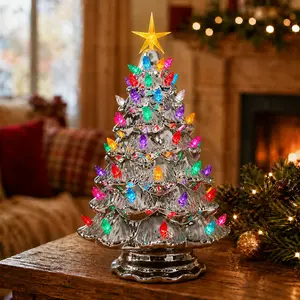 Silver Ceramic Christmas Tree - Large
