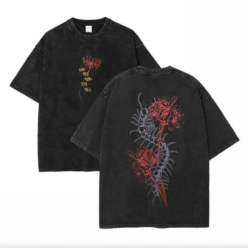 Tokyo Ghoul Kaneki Red Eye Vintage Washed Tee – Ghoul King Anime Graphic T-Shirt, Heavy Cotton Oversized Streetwear Unisex Crew Neck Top