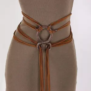 Vintage Belt Long Rope Belt Norse Witch Belt Viking Troll Costume Accessories for Women Halloween Cosplay
