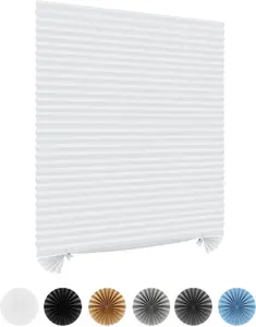 Window Blinds Cordless No Drill Cut to Size Clip On Stick On Self Adhesive Temporary Blinds Pleated Paper Blinds for Windows Doors Shades for Home Nursery Bedroom Kitchen Bathroom summervibes☀️