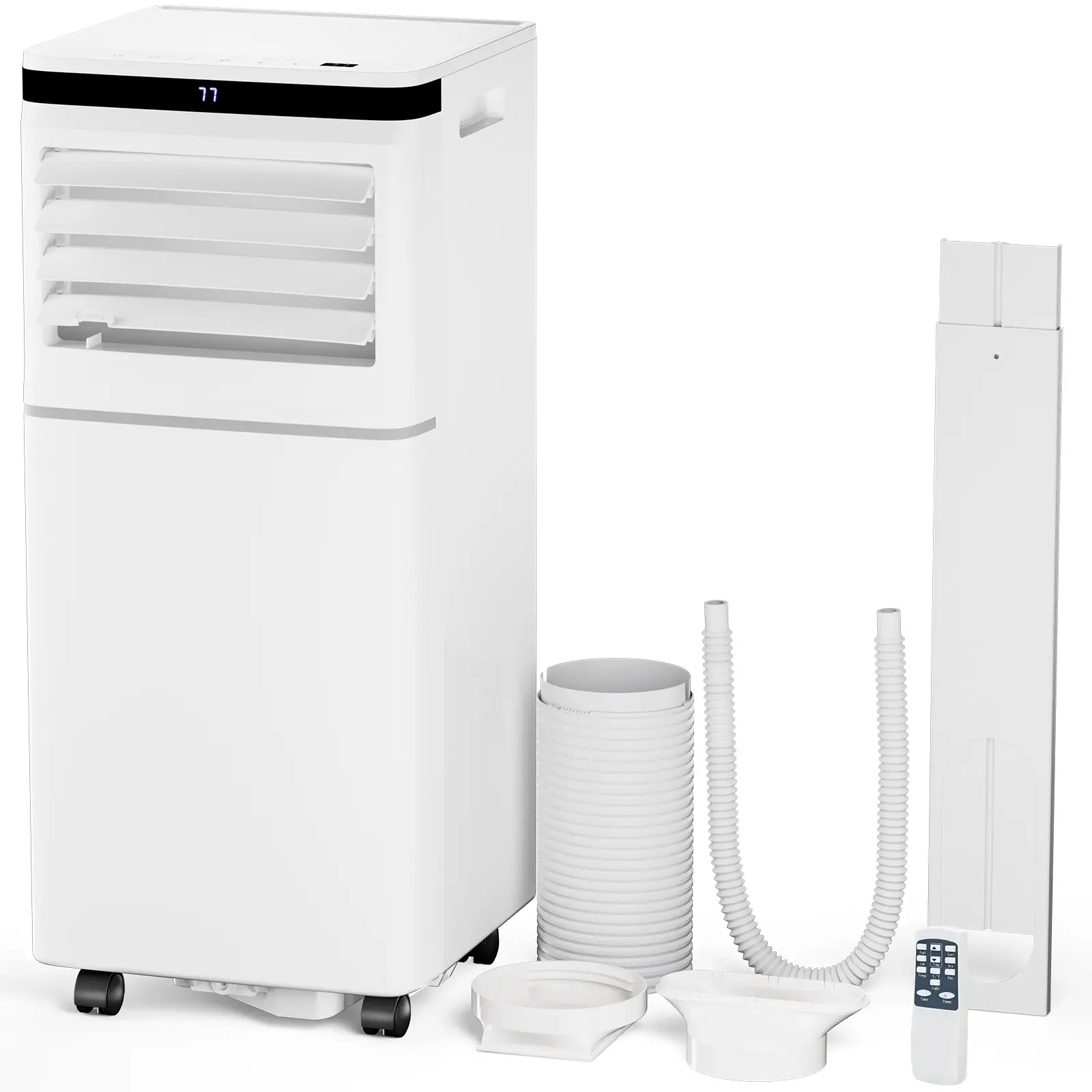 COWSAR Portable Air Conditioner - Cools Up to 350 Sq.Ft, 59in Exhaust Hose, Portable Fan, Dehumidifier Combo, 24H Timer, Remote Control, Installation Kits, No Professional Installation Needed, White Bedroom AC Unit