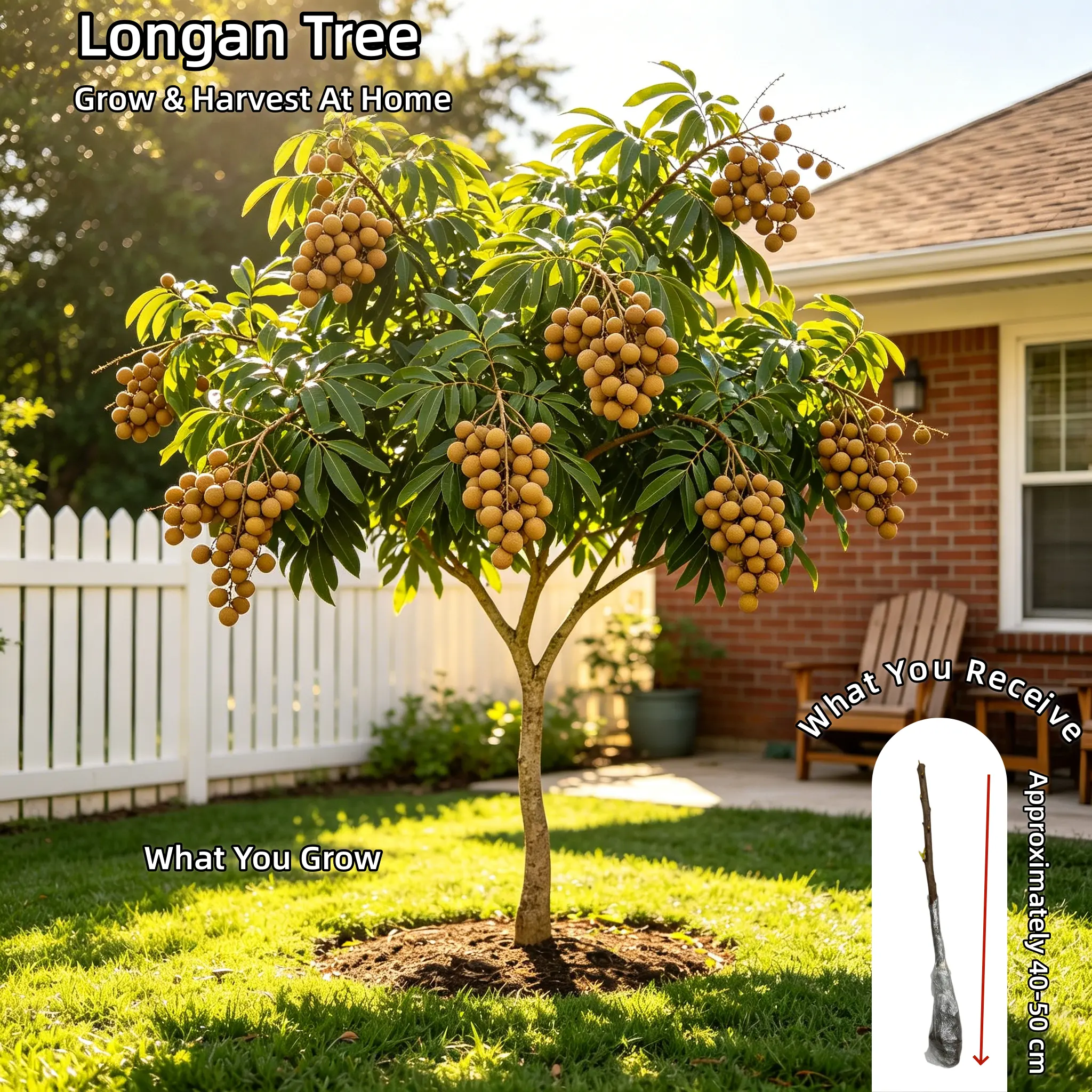 Longan Fruit Tree Bare Root - Mature Longan Tree for Planting, Tropical ...