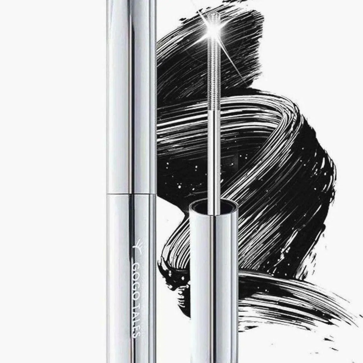 Black Washable Metal Mascara Wand, Waterproof Iron Wand Mascara, Natural Length Slim Volume Building Mascara, Long Lasting Smudge-Proof No Flaking Tint