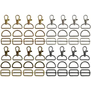 D Rings for Purse, Swivel Clasp Hooks, Slide Buckles, Bag Hardware for Bag Making, Lanyard Hardware, Keychain Clips, Sewing & Purse Making Accessories for Handbag Straps and Craft