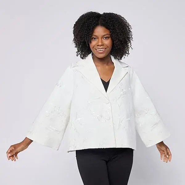 MarlaWynne WynneCollection Matte Sequin-Embellished Twill Jacket