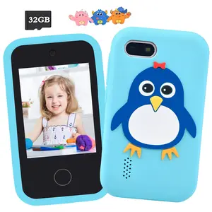 Upgraded Kids Smart Learning Phone, Penguin Children's Mobile Toy, 2.8 Inch Touch Screen with Dual Camera & 26 Letters Learning, Parent-Child Interactive Phone Toy, Children's Black Friday Christmas Season Gift, Includes 32GB Card