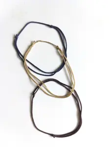 3PC Men Multi Coffee Thick Cord Surfer Bracelet Unisex Beach Minimal Gift 7.8"