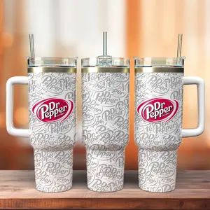 Dr Pepper Soft Drink Custom Cup 40 oz Tumbler With Handle, Gift For Chrismas
