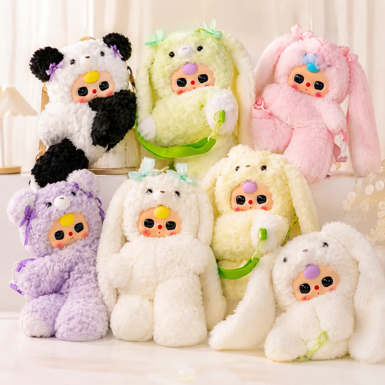 Huggy Baby BabyThree Plush Backpack, Cute Kawaii Stuffed Character Bag, Soft Mini Backpack for Girls, Room Decor, Travel and Gifts