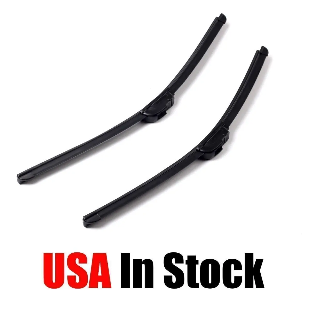 22" Premium Hybrid Silicone Front Windshield Wiper Blades Pair - J-Hook Fitting, All-Season OEM Quality, Bracketless Jointless, Ice-Resistant, Smear-Free Automotive Replacement Auto Parts