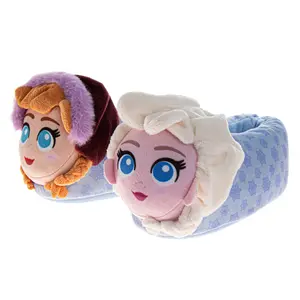 Frozen 3D Slippers Anna & Elsa Warm Fluffy House Slippers for Girls (Toddlers)