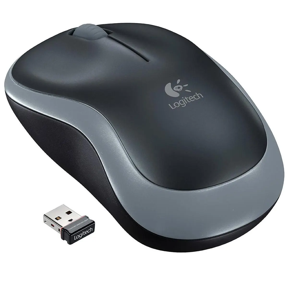 Logitech M185 Optical Wireless Mouse, USB, Swift Gray